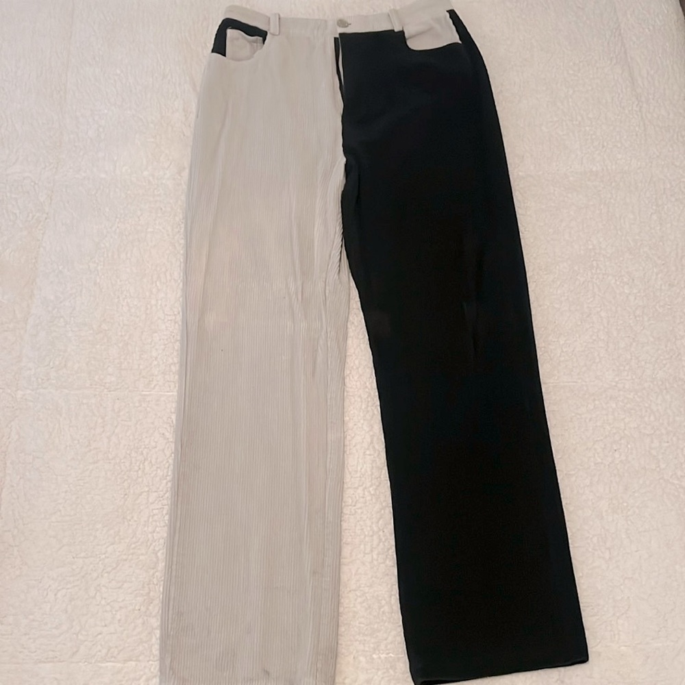 Color block Corduroy Tapered Trouser